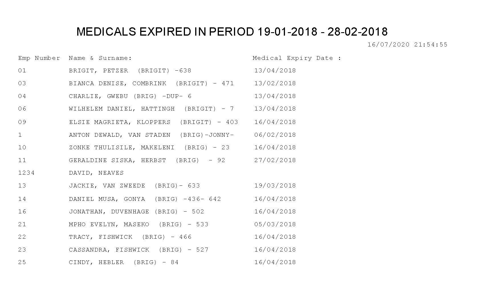 medical report